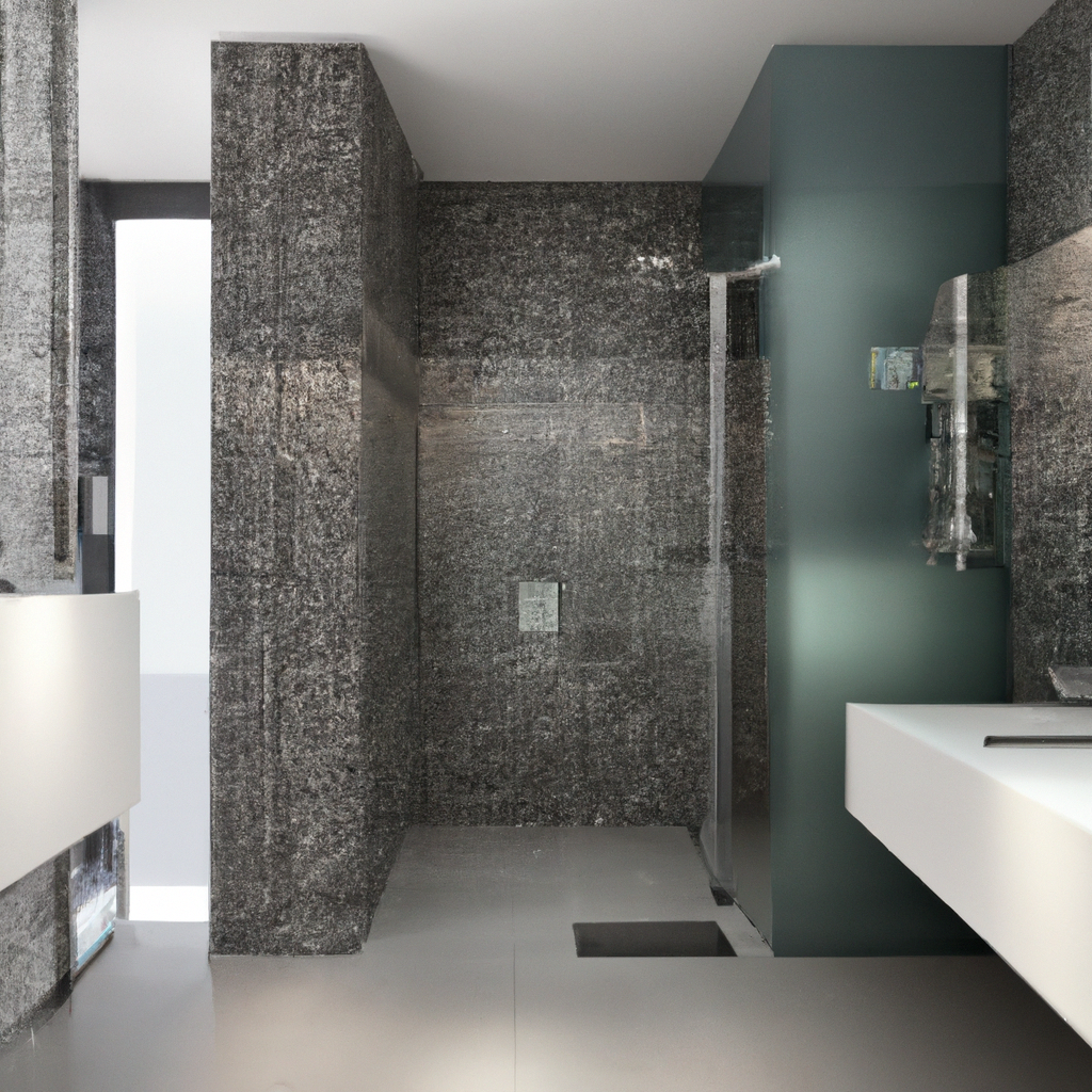 A sleek and modern bathroom with contemporary design elements