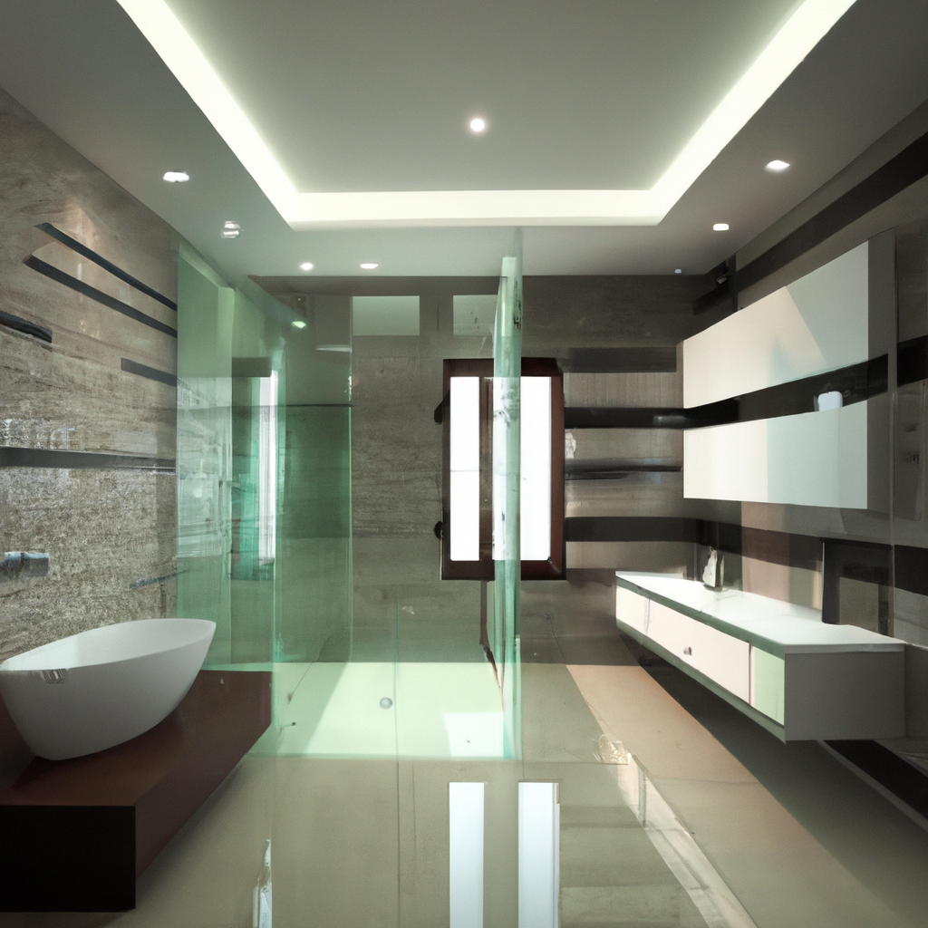 A sleek and modern bathroom with contemporary design elements