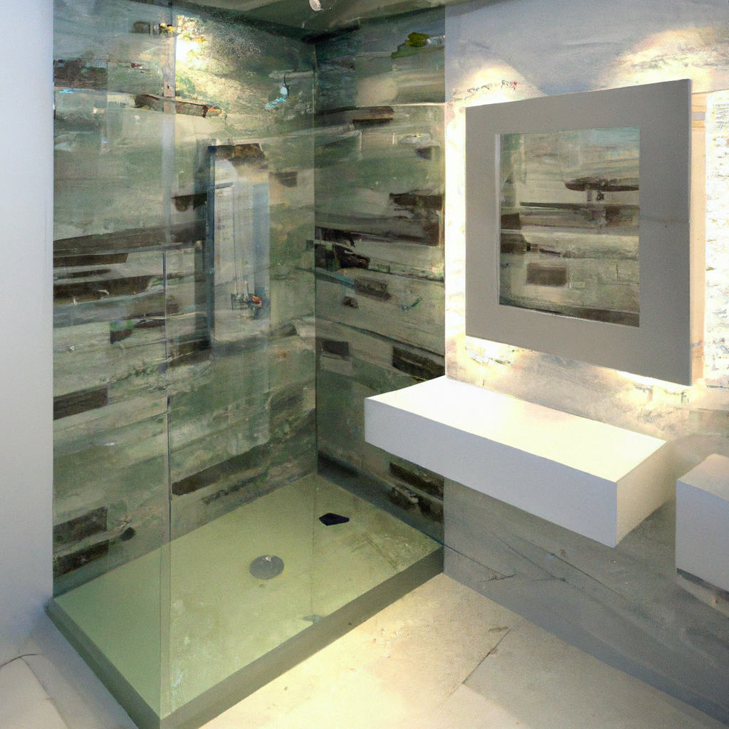 A modern and luxurious bathroom renovation featuring contemporary design elements.