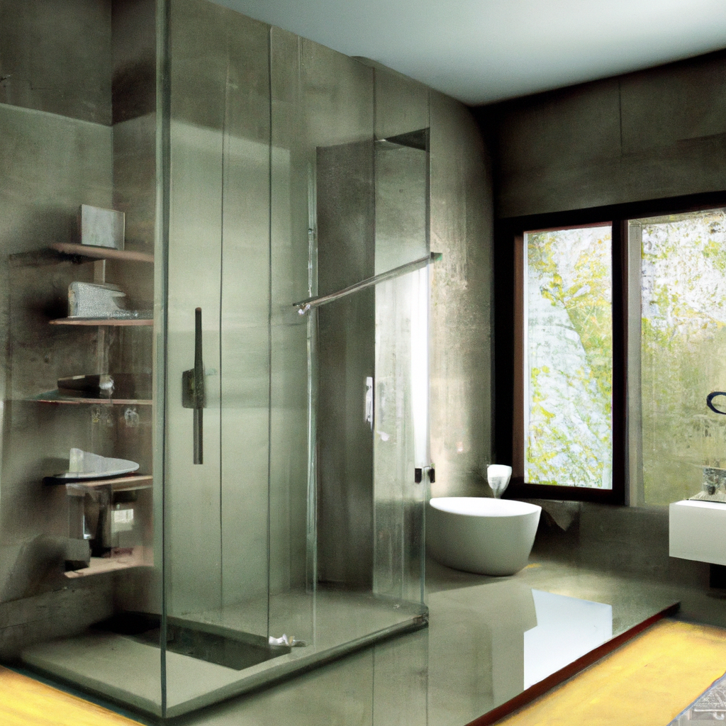 A modern and luxurious bathroom renovation featuring contemporary design elements.