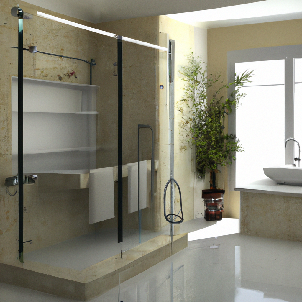 A modern and contemporary bathroom with clever space-saving solutions.