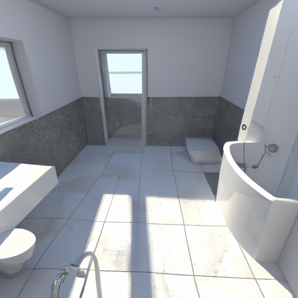 A newly renovated modern bathroom with sleek fixtures and a spacious shower.