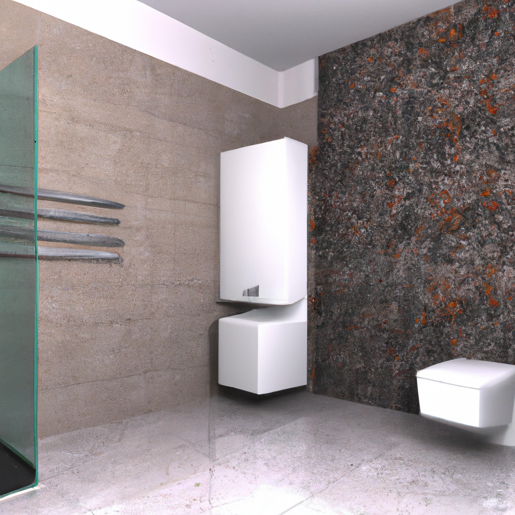 A modern and renovated bathroom with sleek fixtures and a clean design.