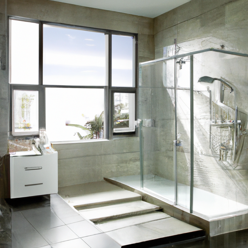 A modern and contemporary bathroom renovation in Boston with sleek and new design elements.