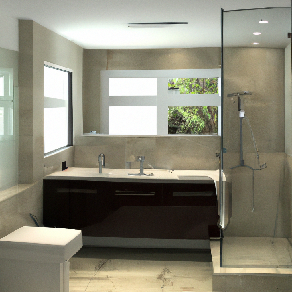 A sleek and modern bathroom design created by local designers