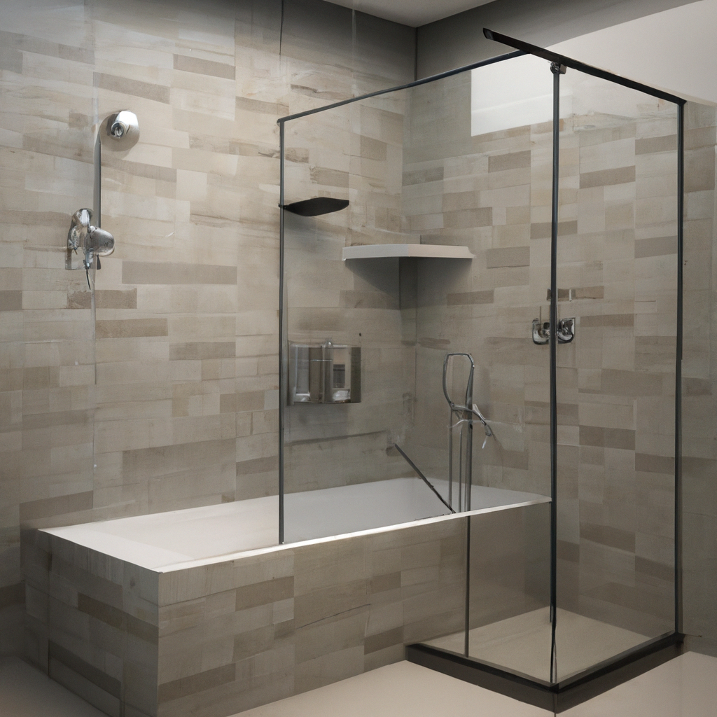 A sleek, modern bathroom with contemporary fixtures.