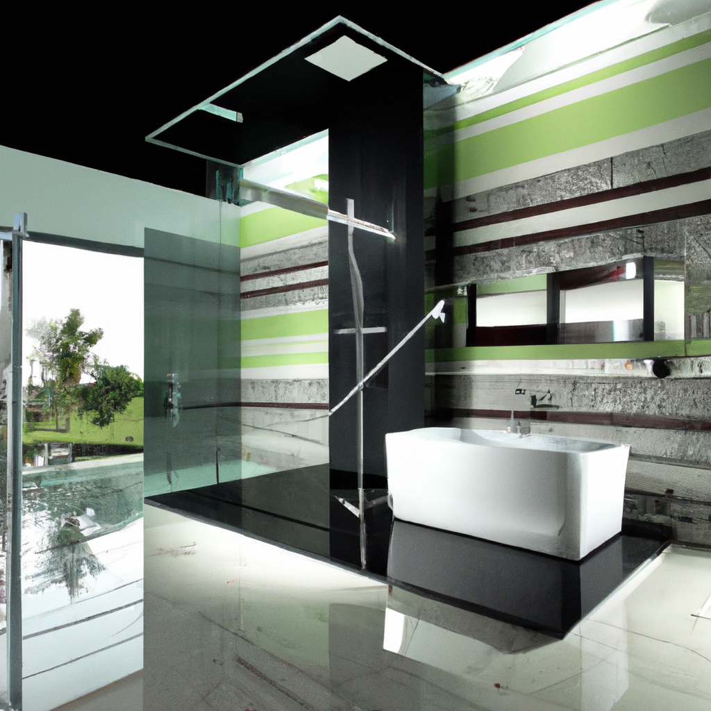 A modern and contemporary bathroom with new fixtures and design elements.