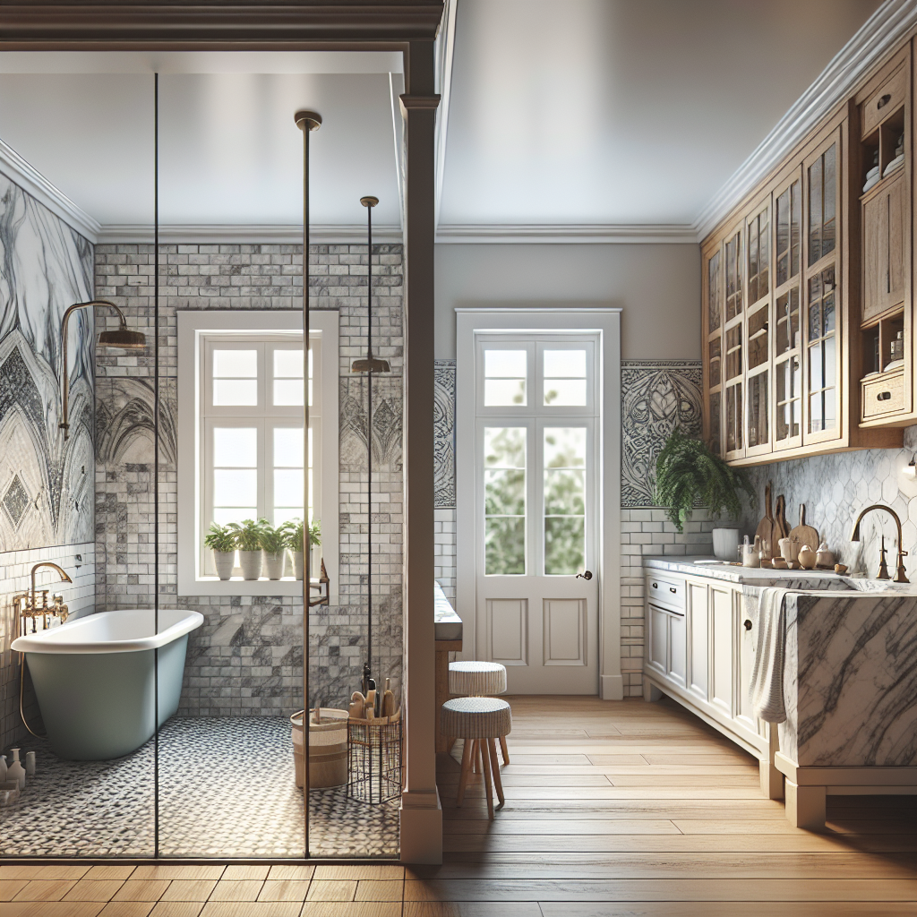 A sleek, modern, contemporary kitchen and bathroom remodel completed with innovative design elements.