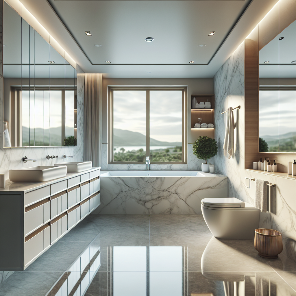 A Glimpse into Modern Design: The Dreamy Contemporary Master Bath Remodel. Alternative text: A newly remodeled master bathroom showcasing modern and contemporary design elements.