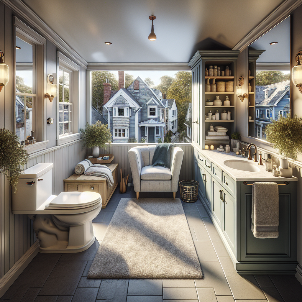 Caption: A clever fusion of style and convenience in this modern, contemporary small space bathroom addition in Braintree. Alt Text: Modern contemporary small space bathroom addition in Braintree maximizing its potential.
