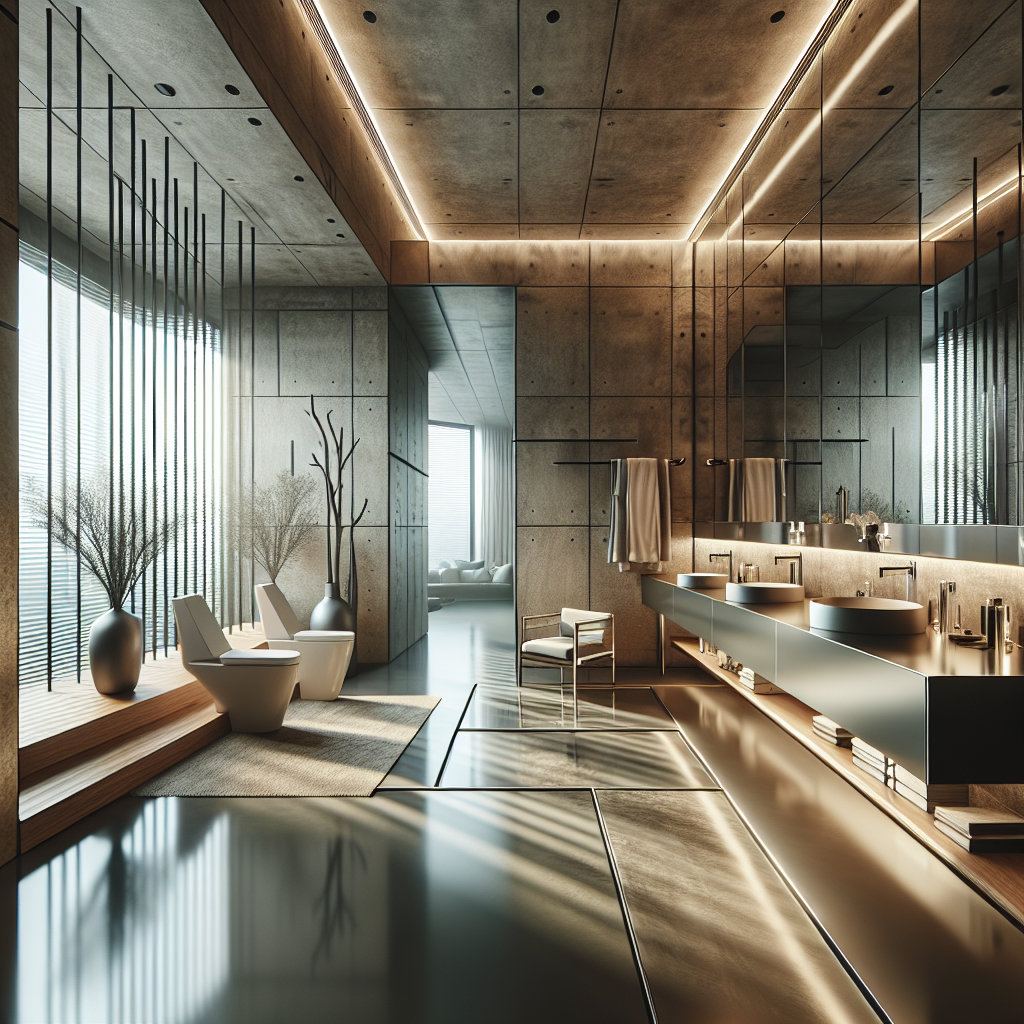 Alt Text: Elegant modern bathroom incorporating luxury elements and contemporary design.