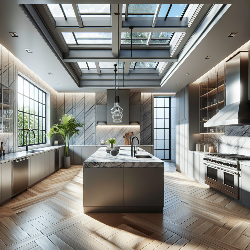 Caption: Boost Your Home's Appeal with Modern Kitchen Renovation! A newly renovated modern and contemporary designed kitchen, showcasing a culinary makeover.