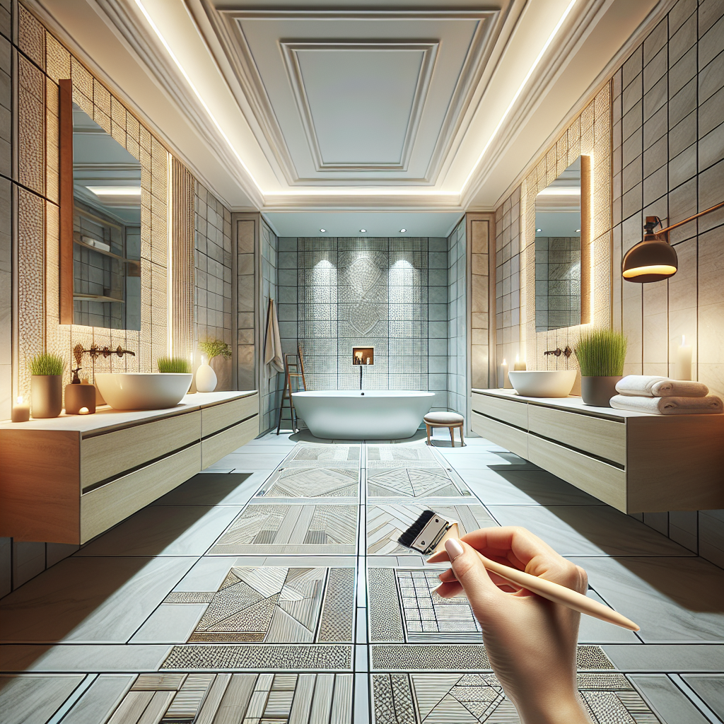 Specialist bathroom tile installers refining the elegance of a bathroom in Newton.