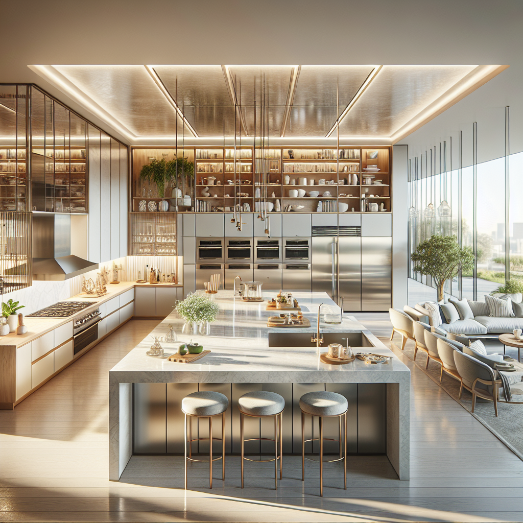 A beautifully renovated kitchen featuring modern amenities and stylish decor.