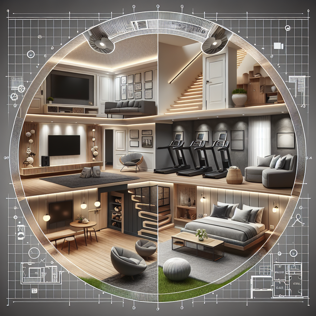 Discover New Dimensions of Home Comfort with Our Contemporary Basement Renovations. Full-service basement remodeling showcasing a contemporary, modern design layout.