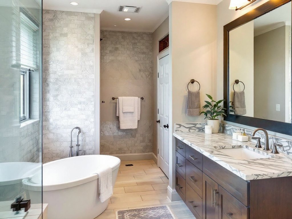 Skilled general construction contractors from Hopkinton, MA presenting their mastery in bathroom remodeling featuring modern and contemporary designs.