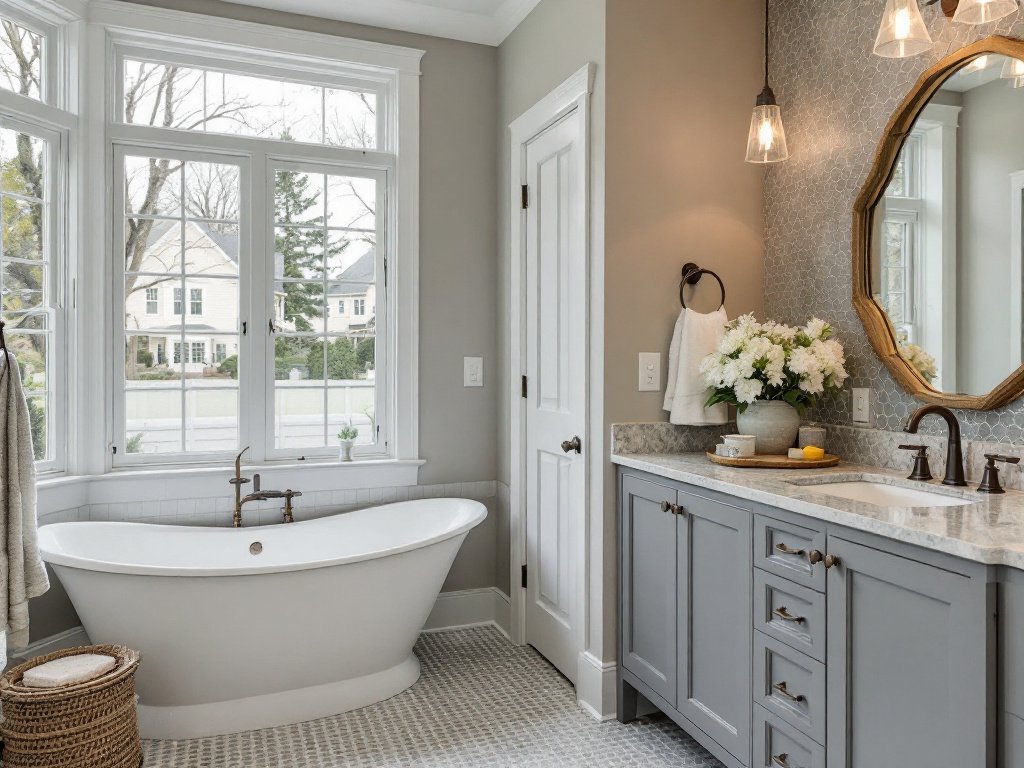 Caption: Discover the transformation of a dull space into an aesthetically pleasing environment with our professional bathroom remodeling services in Winchester, MA. A pristine contemporary designed bathroom remodel by the best remodeler in Winchester, MA.
