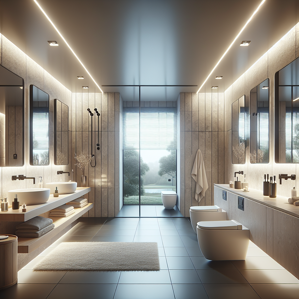 Caption: Blending lights and art: A new age of bathroom lighting designs emerges in Winchester. Modern bathroom lighting designs in Winchester.