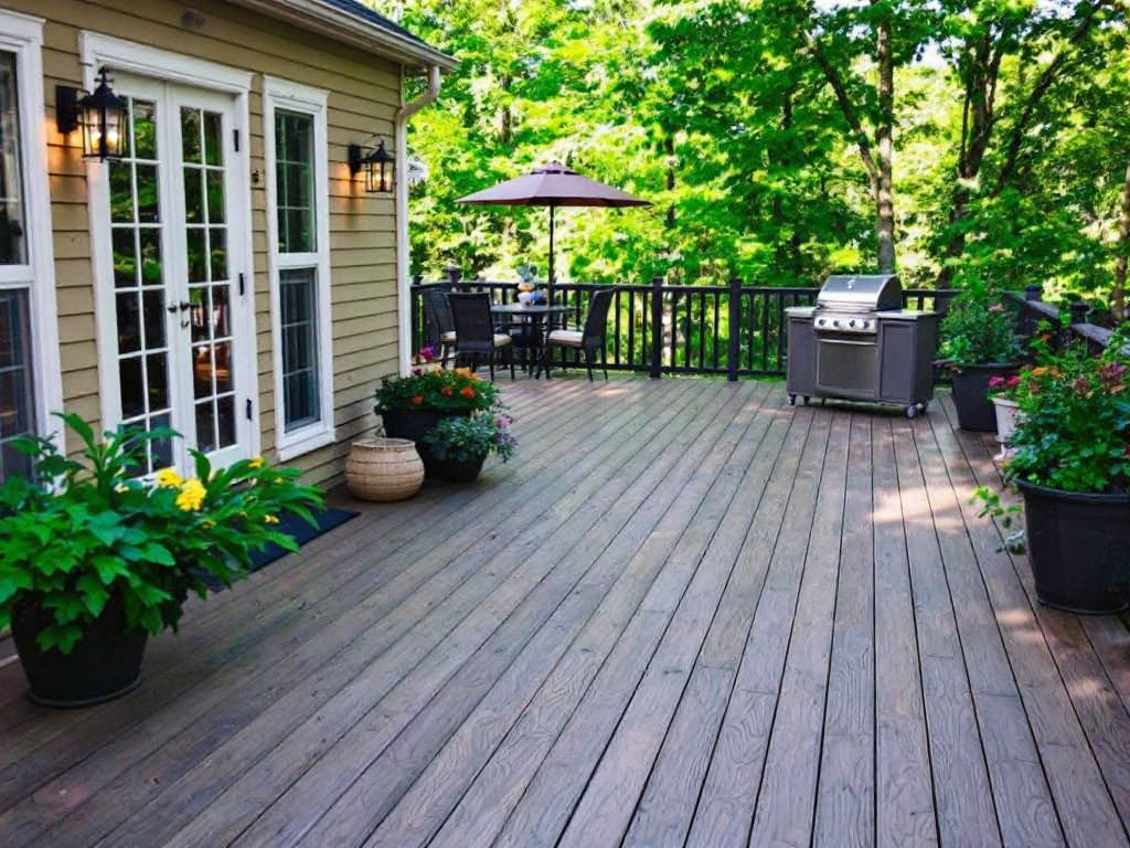 An image showcasing a luxurious outdoor deck near Winchester, MA.