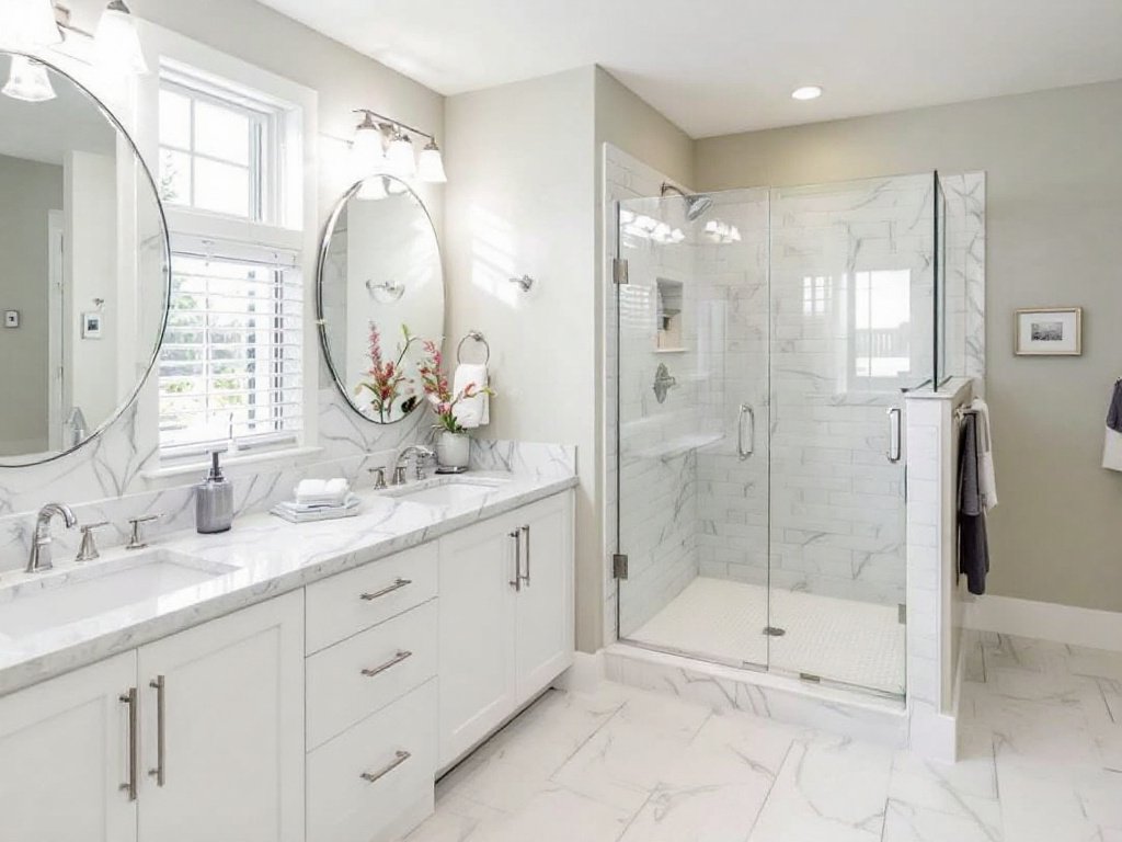 Unmatchable Bathroom Renovation Services by Sun Shore Construction Near Norwood, MA. Crafted bathroom space renovated by Sun Shore Construction, expert contractors based near Norwood, MA.