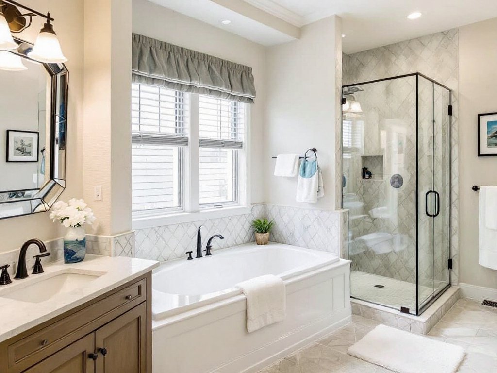 Expertise Meets Excellence: A Look at Bathroom Remodeling by Reputable Home Contractors in Norwood MA. Alt Text: Experienced home contractors designing luxurious bathroom remodel in Norwood MA.
