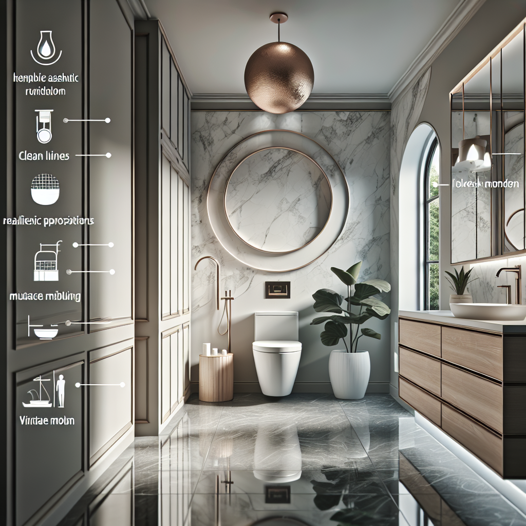'The Ultimate Modern Contemporary Bathroom Renovation Guide.' Alt Text:'Modern contemporary designed renovated bathroom featuring new fixtures.'