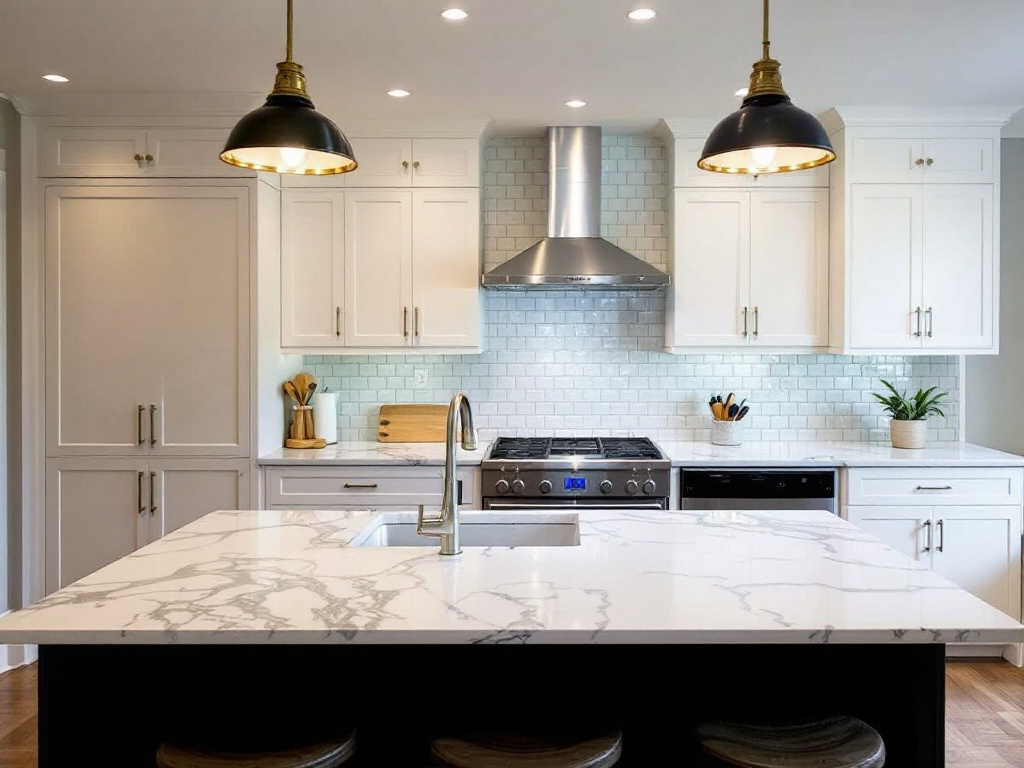 Modernized kitchen space renovated by leading contractors in Milton, MA.