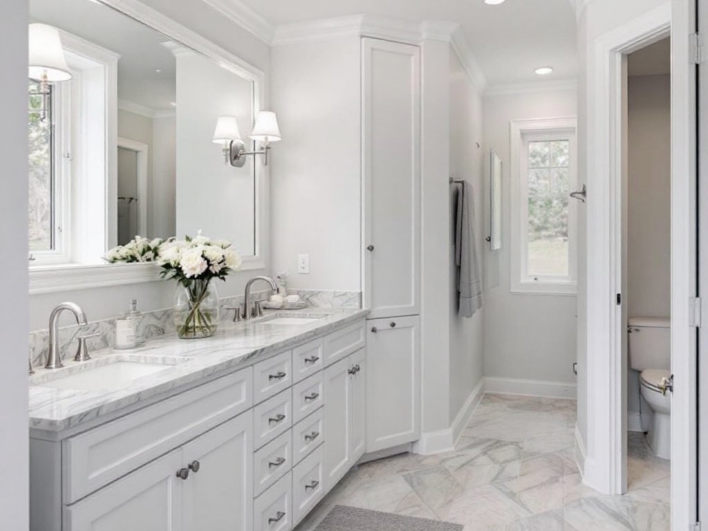 Modern, contemporary designed bathroom with state-of-the-art fixtures proving finesse in craftsmanship