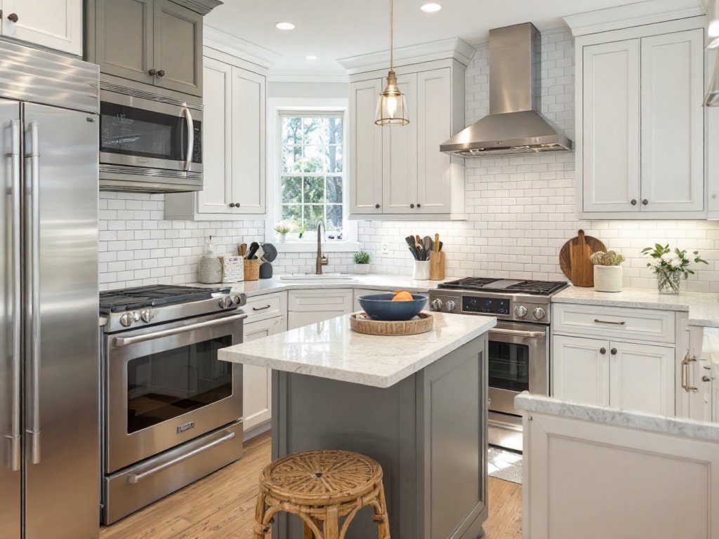 Caption: Your Ideal Modern Kitchen Design by Top-rated Remodel Contractors in Woburn, MA. Alternative text: A well-designed modern kitchen by experienced remodel contractors in Woburn, MA.