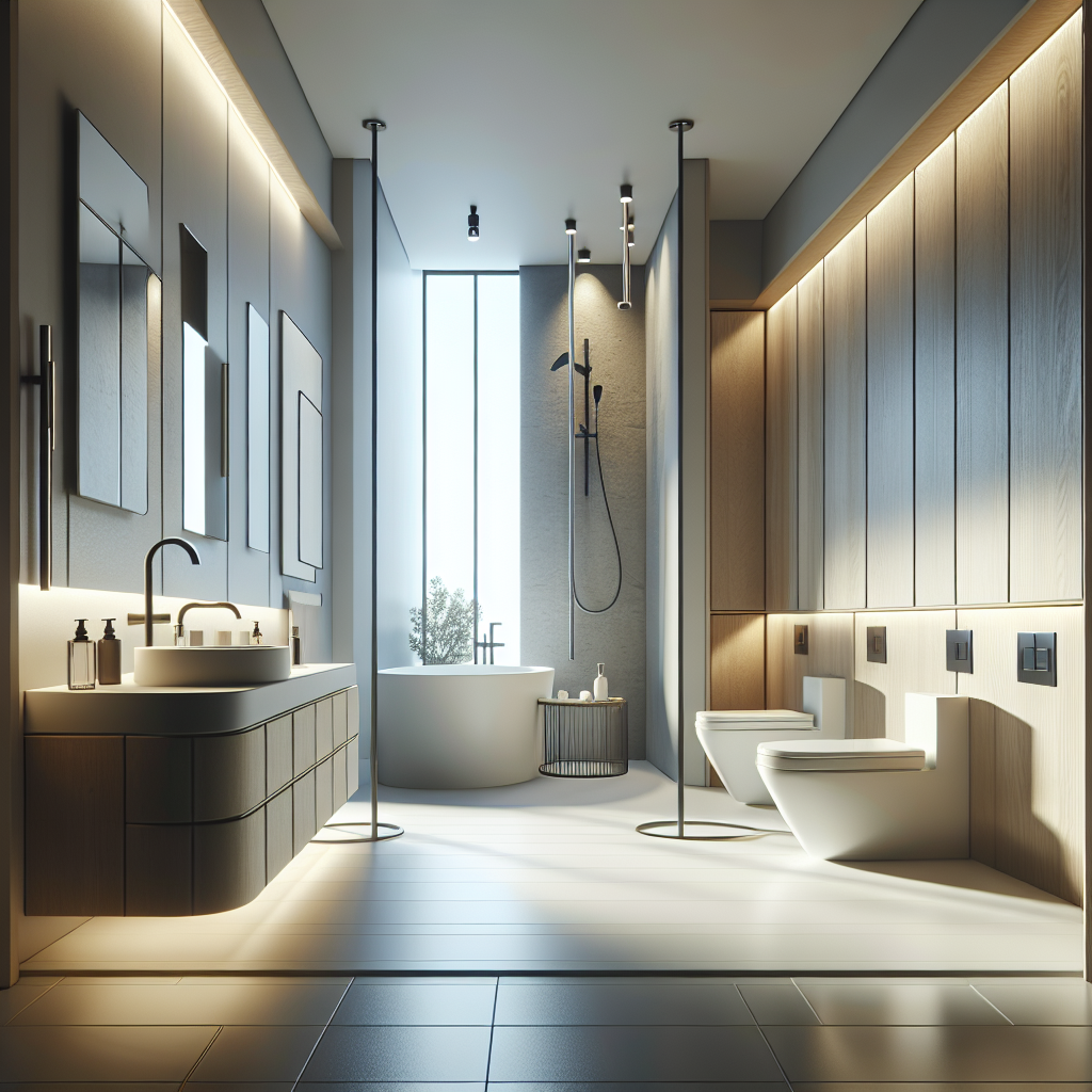 Caption: The magic transformation in Lavatory spaces by top-tier bathroom renovation services near Weymouth, MA. Alternative text: Modern, contemporary bathroom renovated by a leading renovation contractor near Weymouth MA.