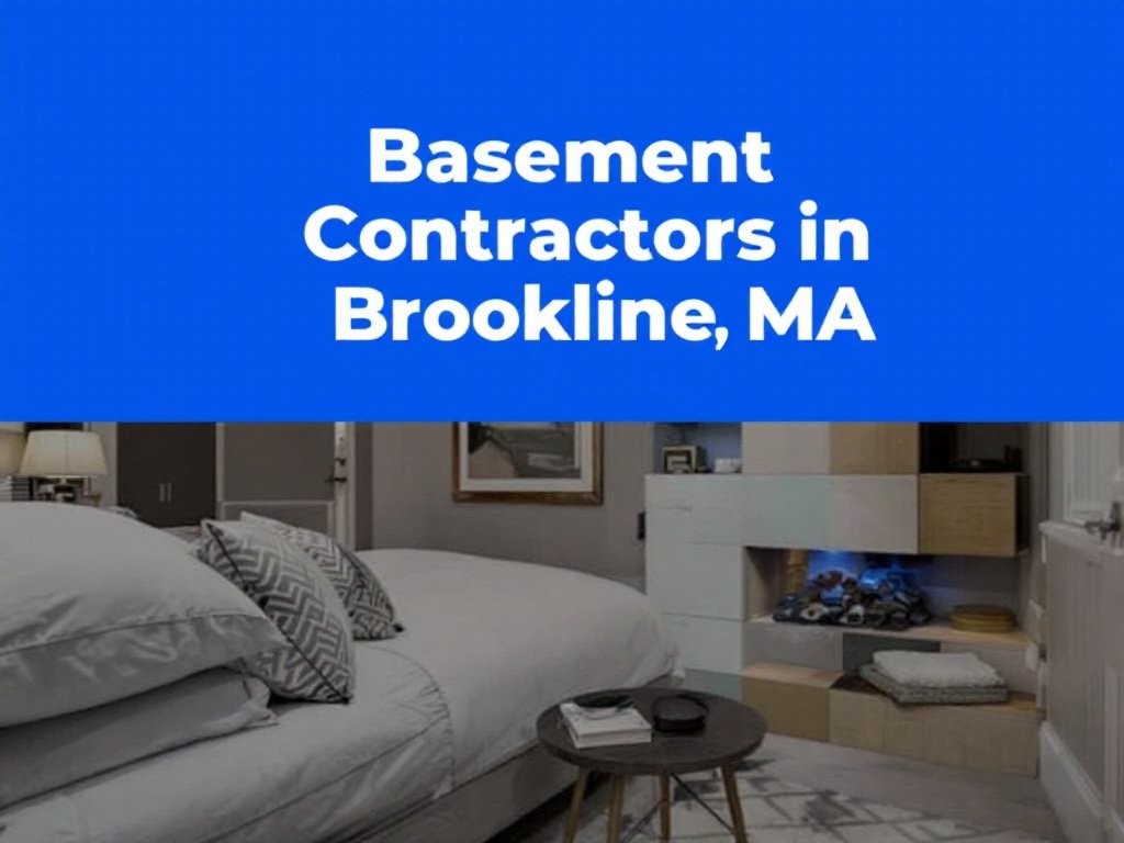 Caption: Discover a blend of quality and convenience with Brookline, MA's top-rated basement contractors, featuring a sleek, modern-contemporary design. Modern-contemporary designed basement by the best basement contractors near Brookline, MA.