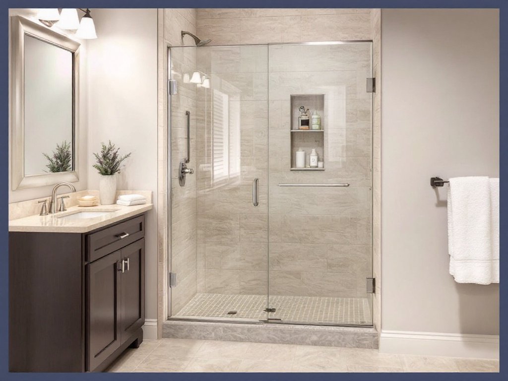 Witness Unmatched Elegance with Our Custom Walk-In Shower Installation. Custom build walk-in shower enhancing bathroom aesthetics.