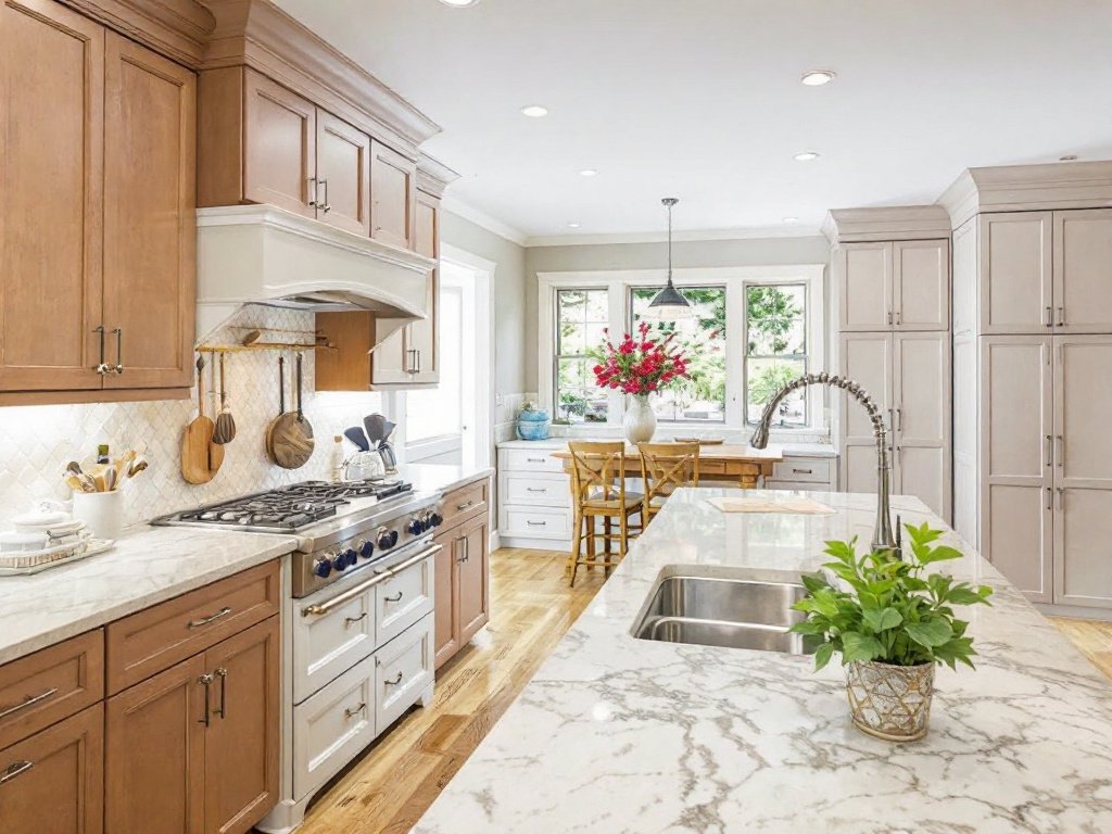 Unveiling Top-notch Kitchen Renovation Services in Lincoln, MA Experienced kitchen renovation contractors at work in a kitchen near Lincoln, MA.