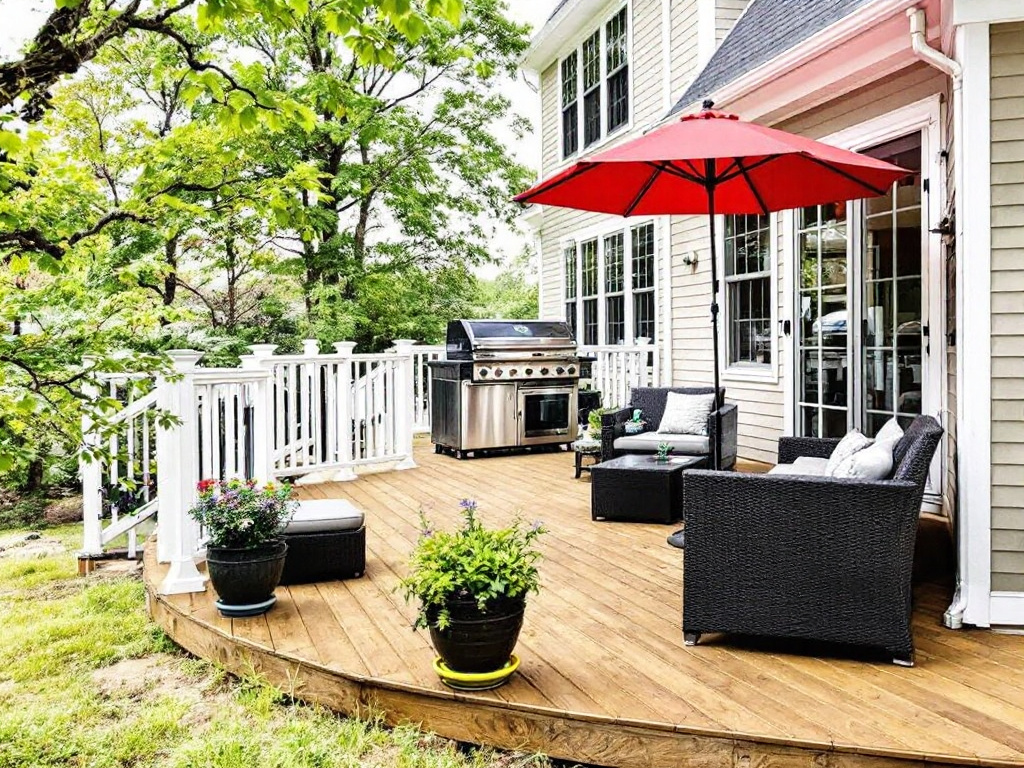 Alternative text: Deck installation services in Lincoln, MA.