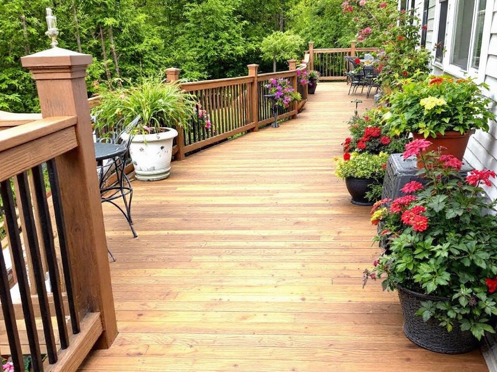 A modern deck renovation boosting outdoor living space in Westwood, MA.