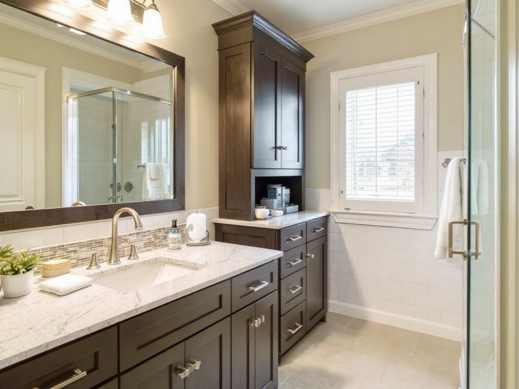 Image showcasing a beautifully remodeled bathroom crafted by top general contractors in Randolph, MA.