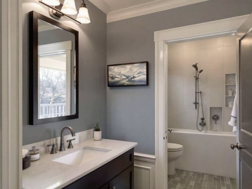 Alt Text: A modern and contemporary interior painting in Lexington, MA after an artistic revamp.