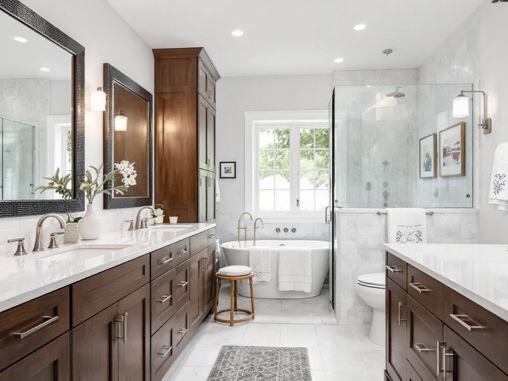 Commercial Illustration of a bathroom remodeling project by the top contractors near Stoneham, MA.