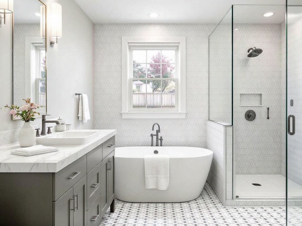 Exceptional Tile Installation Services in Bedford, MA - Modern, Contemporary Design. Skilled tile installation contractors at a modern and contemporary construction site near Bedford, MA.