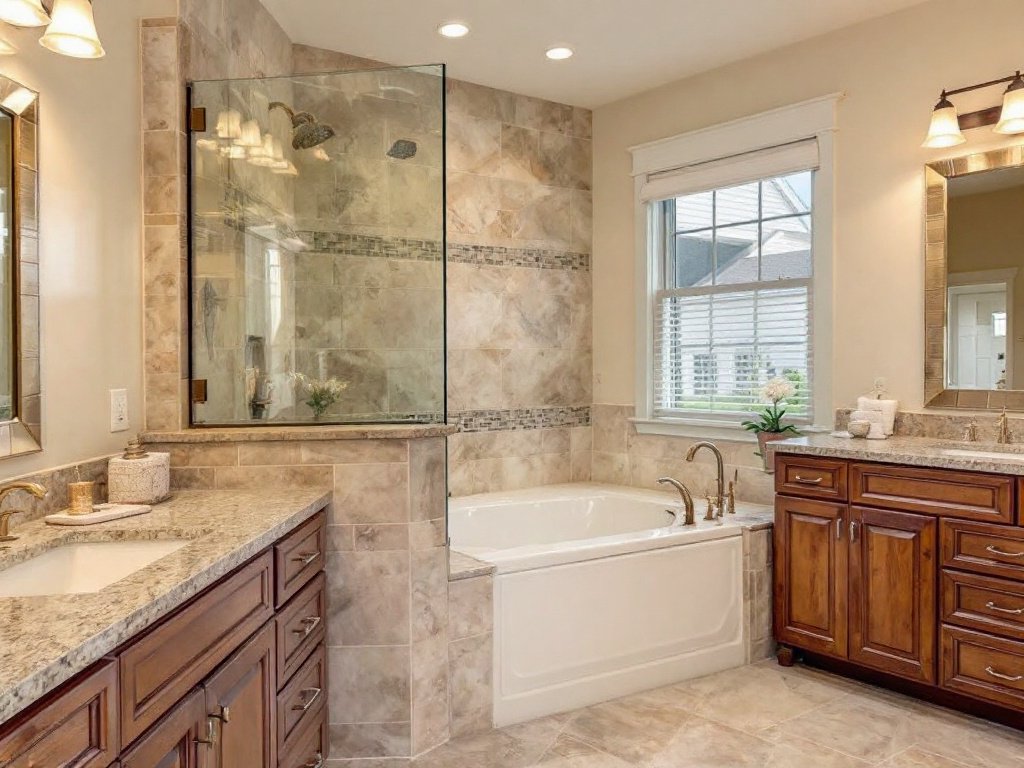 Exceptional Bathroom Remodeling by Dover's Best General Construction Contractors. Professional construction contractors working on a bathroom remodeling project in Dover, MA.