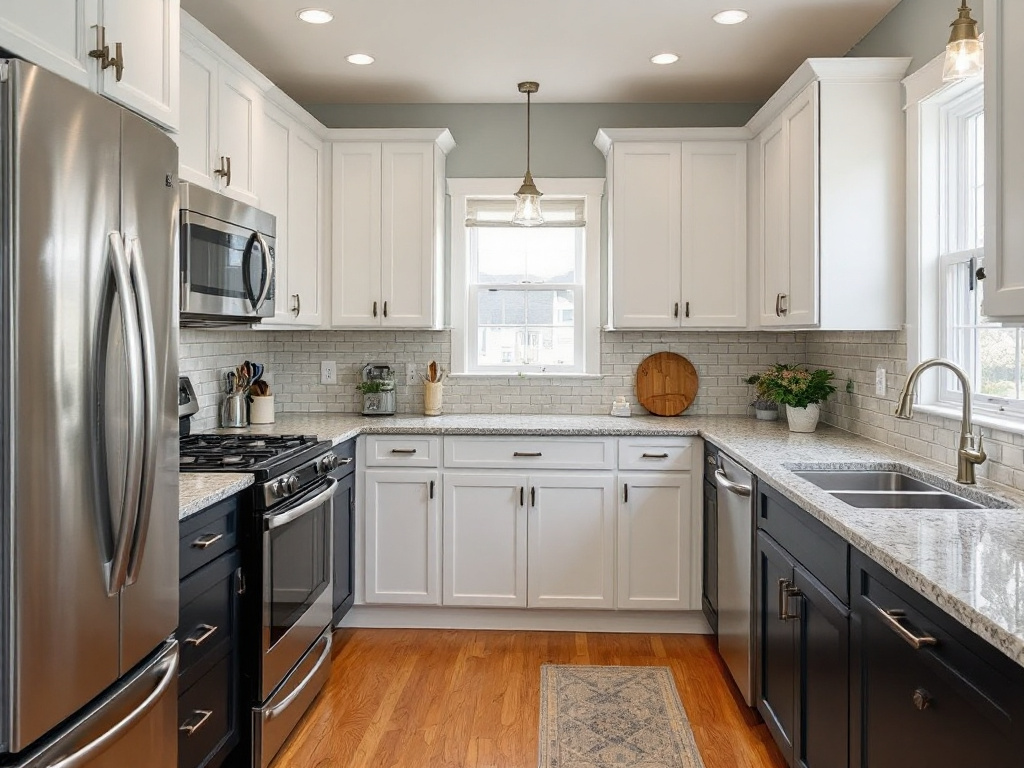 A fully transformed kitchen space after a remodeling job in Medford, MA