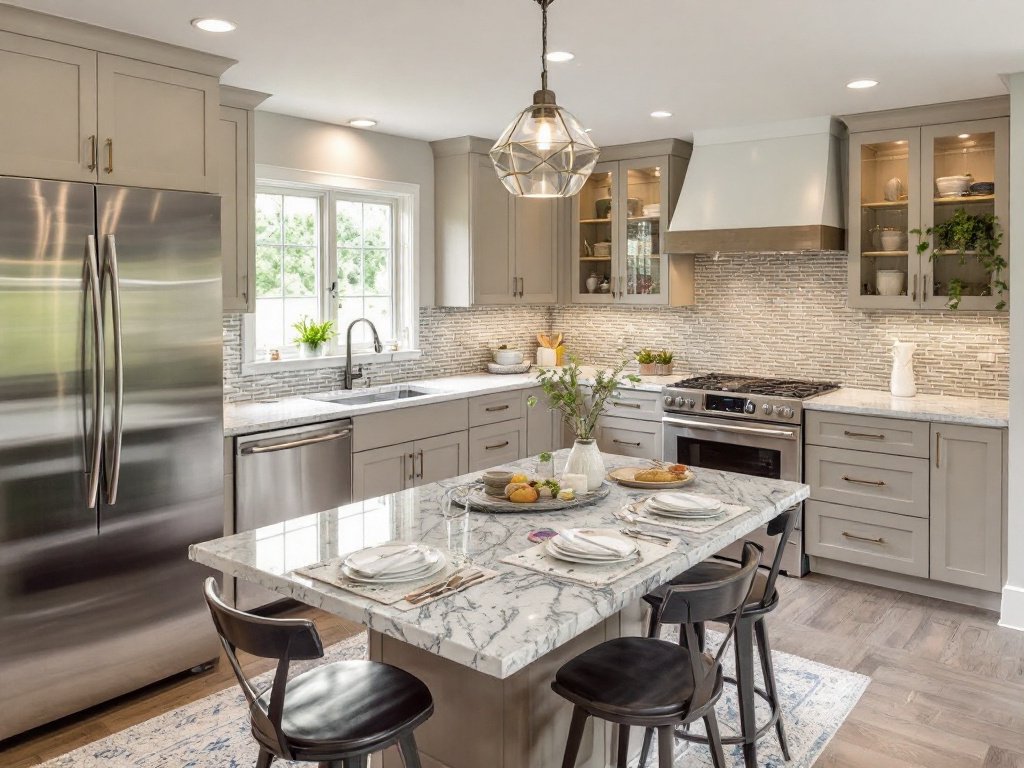Reliable kitchen renovation contractors working on transforming a kitchen in Bedford, MA.