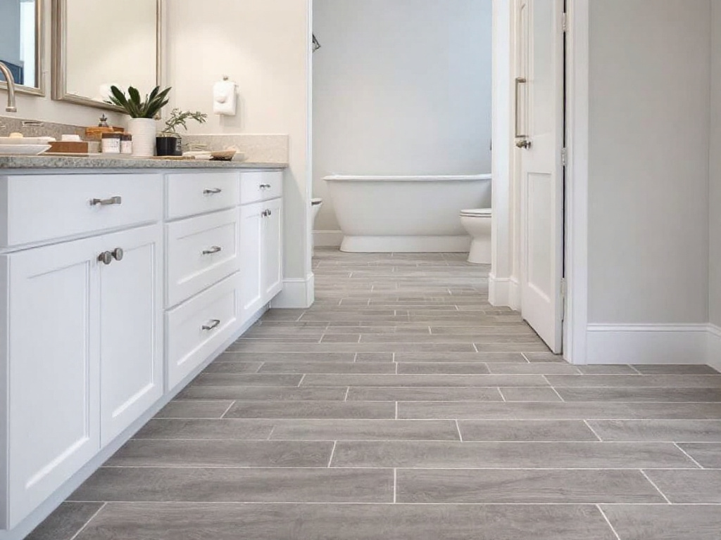 Modern, contemporary tile flooring installation by superior installers near Burlington MA, transforming your space significantly.