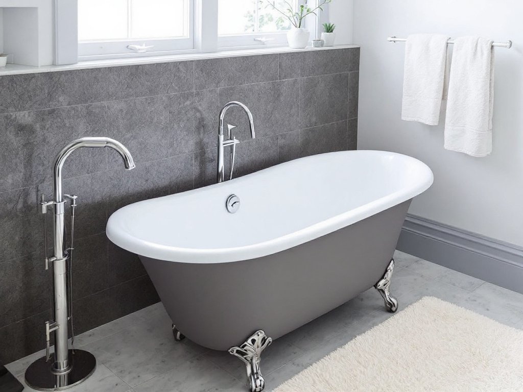 Alt text: Professional bathtub installation in a bathroom in Brookline, MA.