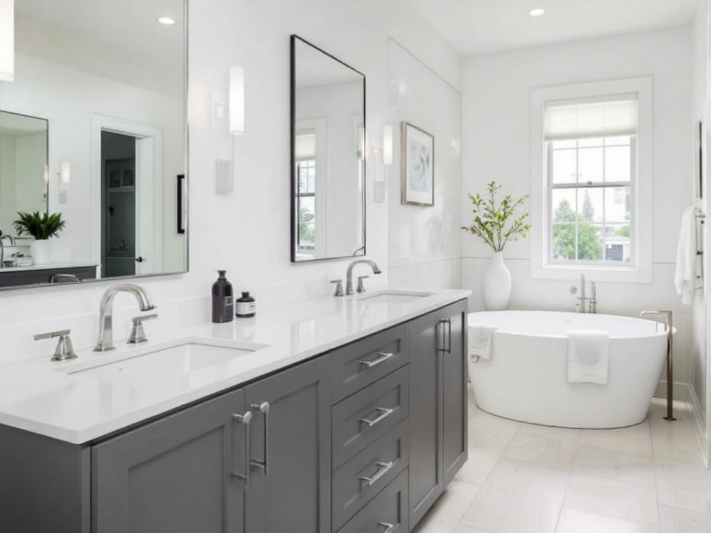 Newly renovated modern bathroom with innovative features in Quincy, Massachusetts