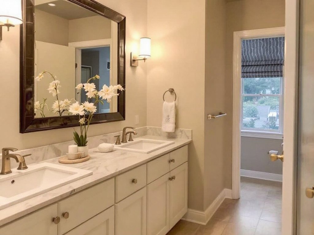 Transform Your Bathroom; Top General Contractors in Boston. A stylishly remodeled bathroom with elegant fixtures and modern elements.