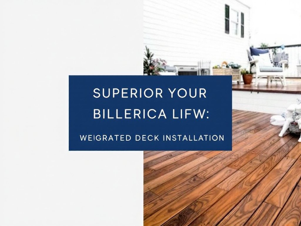 Caption: Transform Your Outdoors With Premium Deck Installations in Billerica, MA. High-quality deck installation service located near Billerica, MA, enhancing outdoor living spaces.