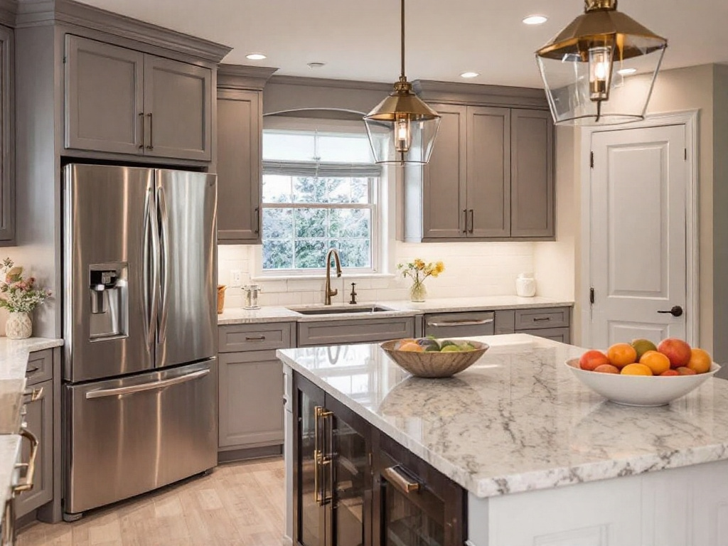 Modern and contemporary designed kitchen renovation by professional contractors in Milton, MA.