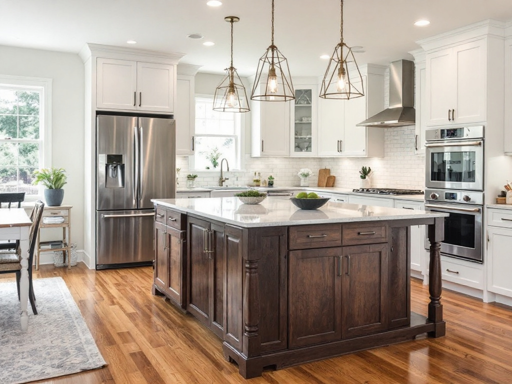 Newly renovated modern kitchen completed by premier Milton, MA contractors. 