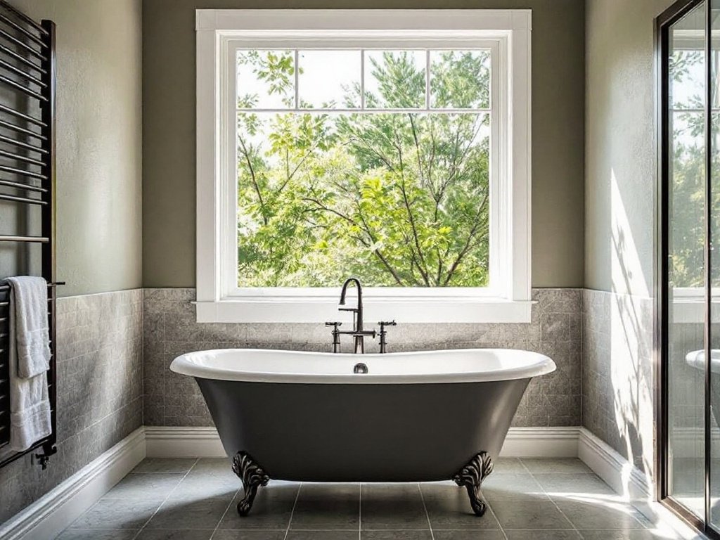 Revolutionizing Bathroom Remodels with Exceptional Window Installation Services. Expert team installing premium windows during bathroom remodeling service.